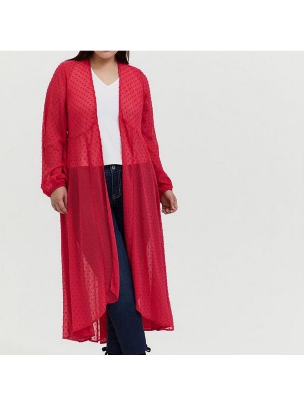 NWT Torrid Hot Pink Dot Kimono Plus Size 4X